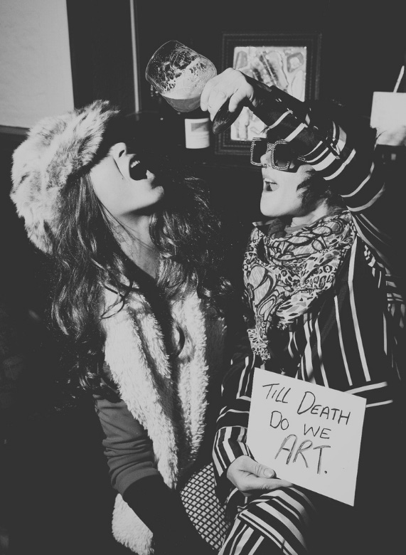 Till Death do we art - Black and White photo of Itchy Valentine and Debbie Russel