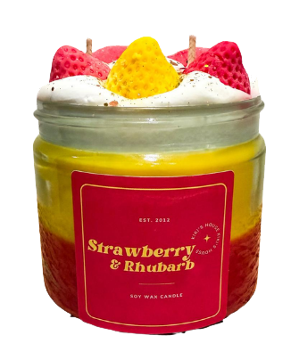 Strawberry & Rhubarb candle by Kiki's House Candles & Melts