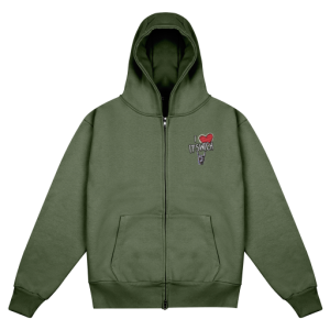 I love Ipswich embroidered patch double-zip hoodie