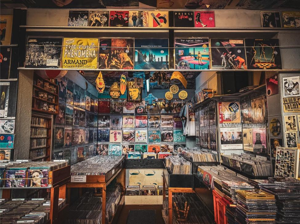 Photo of the inside of Out of Time Records