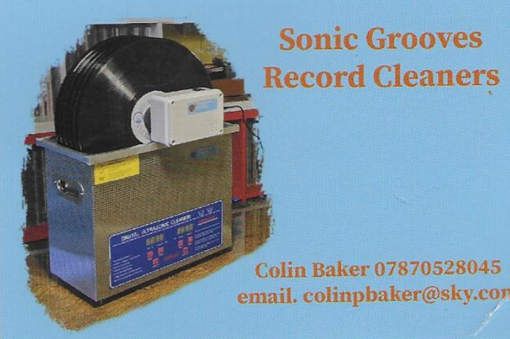 Sonic Grooves Record Cleaners Colin Baker 07870528045 email. colinpbaker@sky.com